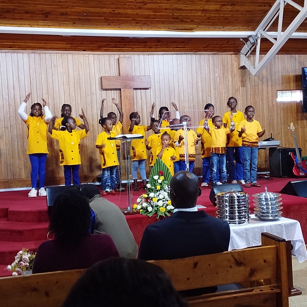 Sunday school singing.